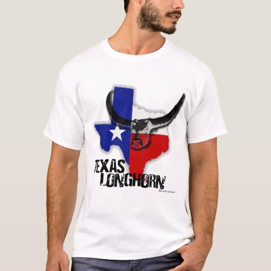 テキサス州の長角牛 Tシャツ (正面)