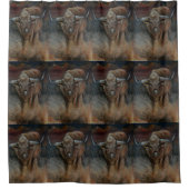 テキサス州の長角牛Bull シャワーカーテン (正面)