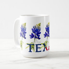 テキサス州の青いぼんぼり花マグカップ コーヒーマグカップ