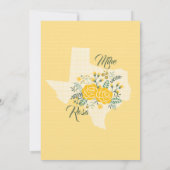 テキサス州の黄色のバラ – ギンガムとバラ結婚の 招待状 (裏面)