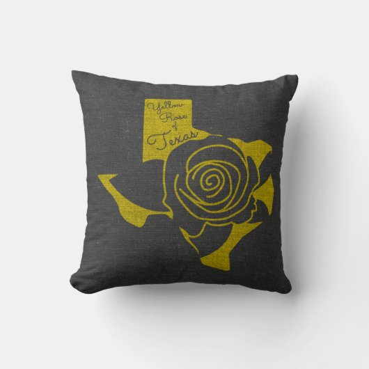 テキサス州の黄色バラ クッション (正面)