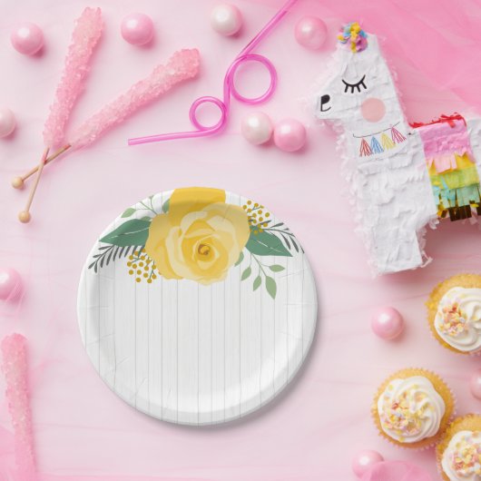 テキサス州の黄色結婚いバラ ペーパープレート (パーティー)