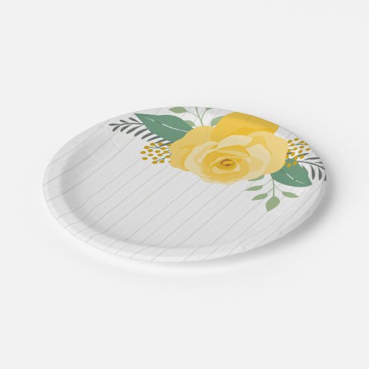 テキサス州の黄色結婚いバラ ペーパープレート (アングル)