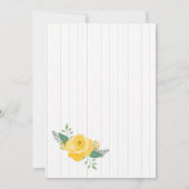 テキサス州の黄色結婚いバラ 招待状 (裏面)