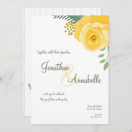 テキサス州の黄色結婚いバラ 招待状