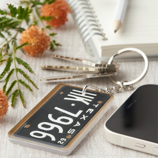 テキサス州の1962年のヴィンテージのナンバープレートKeychain キーホルダー (正面右)