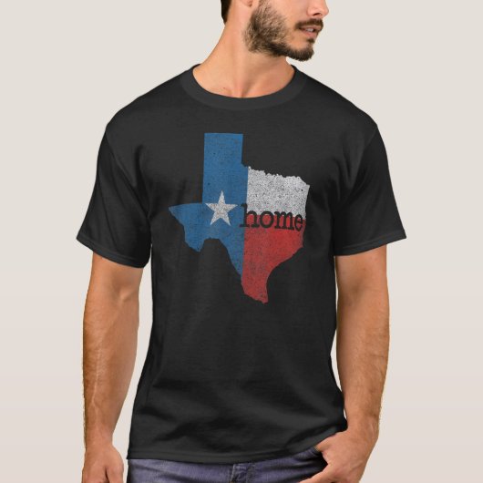 テキサス州はホーム動揺してマップ州 Tシャツ (正面)