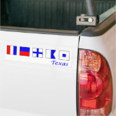 テキサス州は航海のな旗のアルファベットで綴りました バンパーステッカー (トラック上)