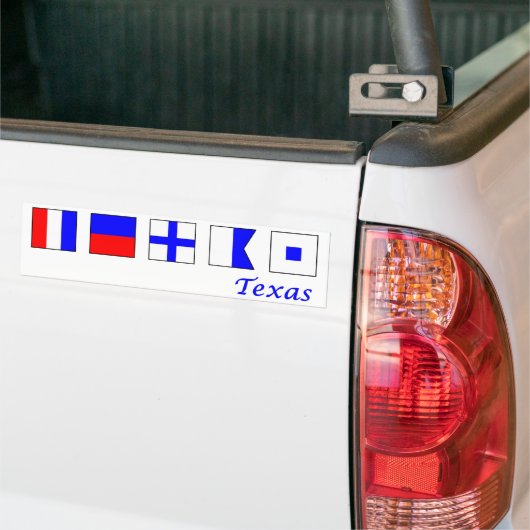 テキサス州は航海のな旗のアルファベットで綴りました バンパーステッカー (トラック上)