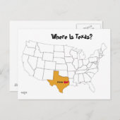 テキサス州は？ ポストカード (正面/裏面)