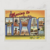 テキサス州へのヴィンテージ変更住所 案内ポストカード (正面)