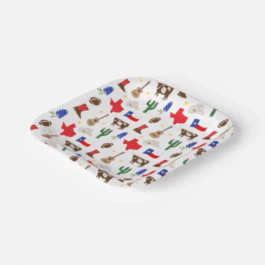 テキサス州アイコン ペーパープレート (傾斜あり)