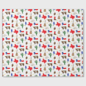 テキサス州アイコン ラッピングペーパー (フラット)