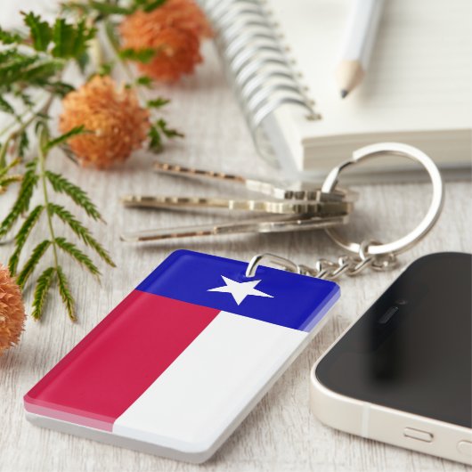 テキサス州アクリルのKeychainの旗(味方される選抜して下さい) キーホルダー (正面右)