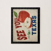 テキサス州アップルヴィンテージトラベル ジグソーパズル (縦)