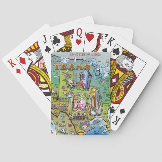 テキサス州アメリカの地図 トランプ (裏面)