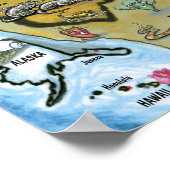 テキサス州アメリカの地図 ポスター (角)