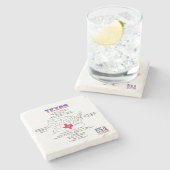 テキサス州アメリカの州地図と有用な情報 ストーンコースター (横)