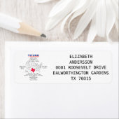 テキサス州アメリカの州地図と有用な情報 ラベル (インサイチュ)