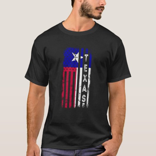 テキサス州アメリカ国旗のホーム州・オブ・テキサス州国旗 Tシャツ (正面)