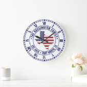 テキサス州アメリカ国旗の地図ファミリー名日付estd Loc ラージ壁時計 (ホーム)