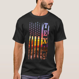 テキサス州アメリカ国旗プライドランドスケープサボットパトリオット Tシャツ