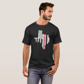 テキサス州アメリカ国旗州の地図プライド愛国第4位 Tシャツ (正面フル)