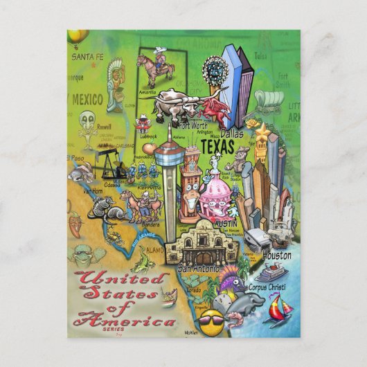テキサス州アメリカ ポストカード (正面)