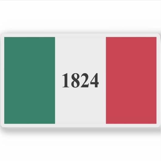 テキサス州アラモ国旗 シール (正面)