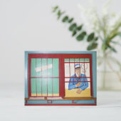 テキサス州アルペン、デポ壁画 ポストカード (スタンド正面)