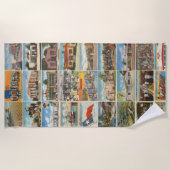 テキサス州アンティークはがきビーチタオル ビーチタオル (正面)