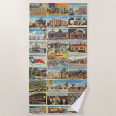 テキサス州アンティークはがきビーチタオル ビーチタオル (正面)