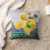 テキサス州イエローローズアンドブルーボンネット女性のカーボーイヒューストン クッション (ブランケット)