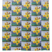 テキサス州イエローローズアンドブルーボンネット女性のカーボーイヒューストン シャワーカーテン (正面)