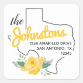 テキサス州イエローローズファミリー住所 シール (正面)