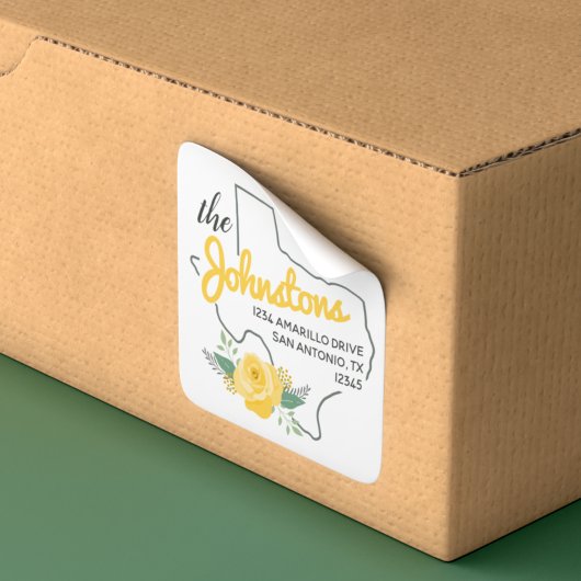 テキサス州イエローローズファミリー住所 シール