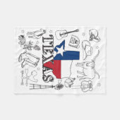 テキサス州イラストレーションドードルズオブテキサス州テキサス州パターン フリースブランケット (正面(横))