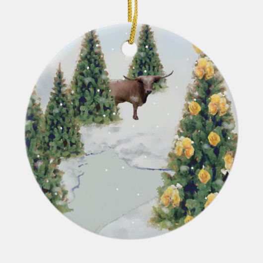 テキサス州ウィンターオーナメント セラミックオーナメント (正面)