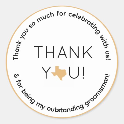 テキサス州ウェディングパーティグロムスマン ラウンドシール (正面)