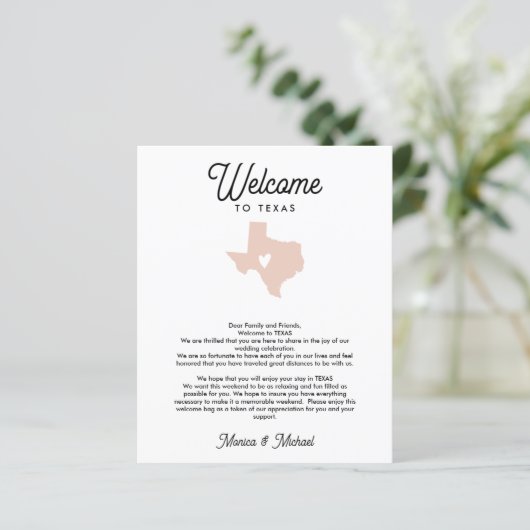 テキサス州ウェルカムレターの旅程ANY COLOR (スタンド正面)