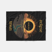 テキサス州エクリプス2024年4月8日04.08.2024テキサス州 太陽の フリースブランケット (正面(横))