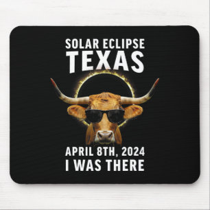 テキサス州エクリプスS 4月8日2024私はそこに牛Bu マウスパッド