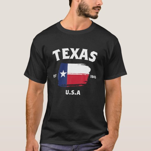 テキサス州エスト1836 Flag Gift USAアメリカ州テキサス州 Tシャツ (正面)