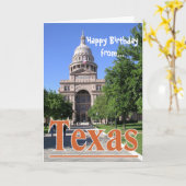 テキサス州オースティンの州の国会議事堂からのハッピーバースデー カード (黄色い花)