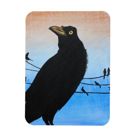 テキサス州オースティンの鳥、自然、野生生物の絵画 - グラックル マグネット (縦)