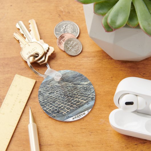 テキサス州オースティンアンティーク航空市地図1873年 キーホルダー (デスク)