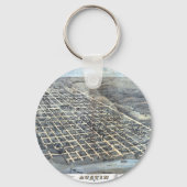 テキサス州オースティンアンティーク航空市地図1873年 キーホルダー (裏面)