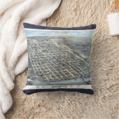 テキサス州オースティンアンティーク航空市地図1873年 クッション (ブランケット)