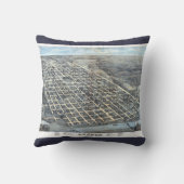 テキサス州オースティンアンティーク航空市地図1873年 クッション (裏面)