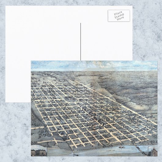 テキサス州オースティンアンティーク航空市地図1873年 ポストカード